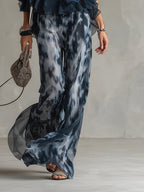 Sofia Halter Neck Top and Printed Wide-leg Pants Set
