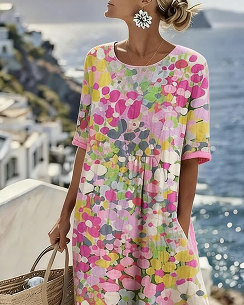 Elena | Loose & Light Floral Midi Dress