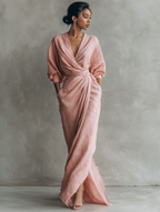 Minimalist Maxi Dress with V-Neck for Women