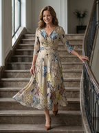 ELVENA™ | Floral Wrap Maxi Dress