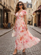 Winifred | Floral V-Neck Midi Dress