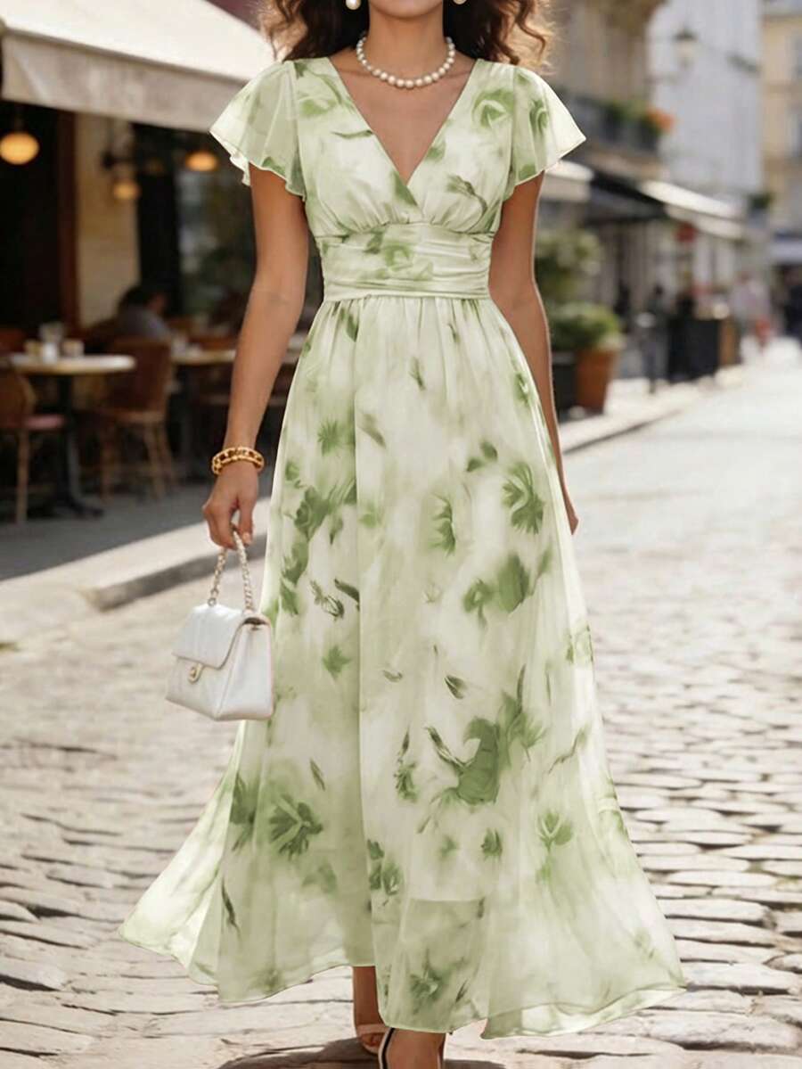 Winifred | Floral V-Neck Midi Dress