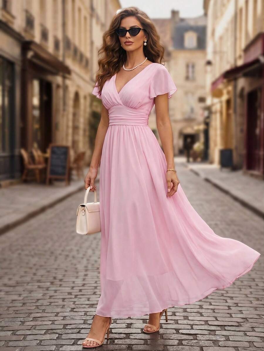 Winifred | Floral V-Neck Midi Dress