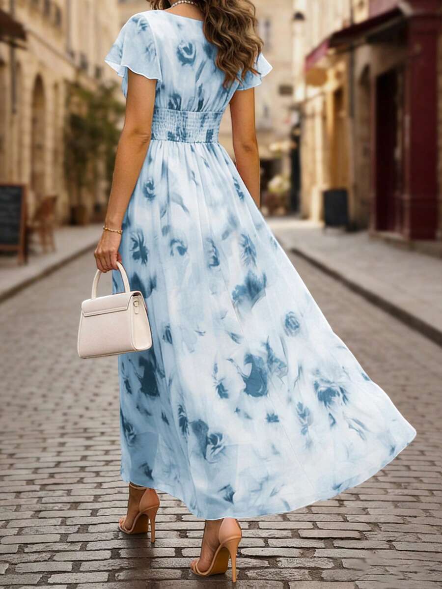 Winifred | Floral V-Neck Midi Dress