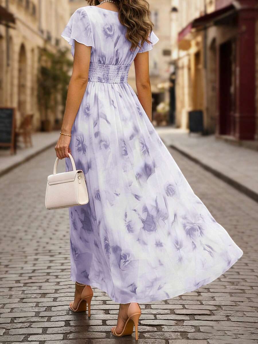 Winifred | Floral V-Neck Midi Dress