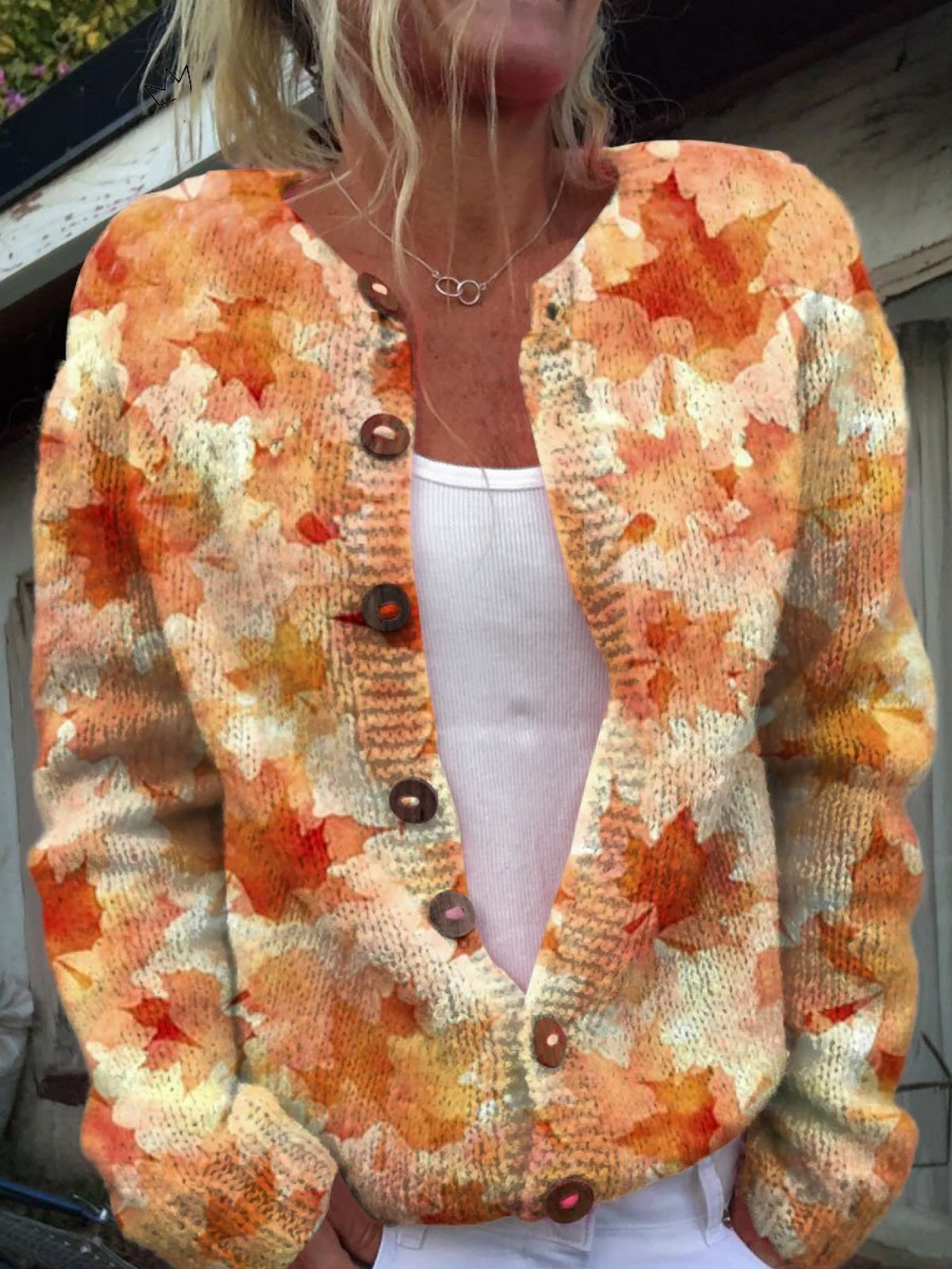 Briarwood Vintage Knit Cardigan Sweater - Orange