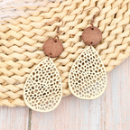 Eliana - Vintage Style Hollow-Out PU Leather Drop Earrings