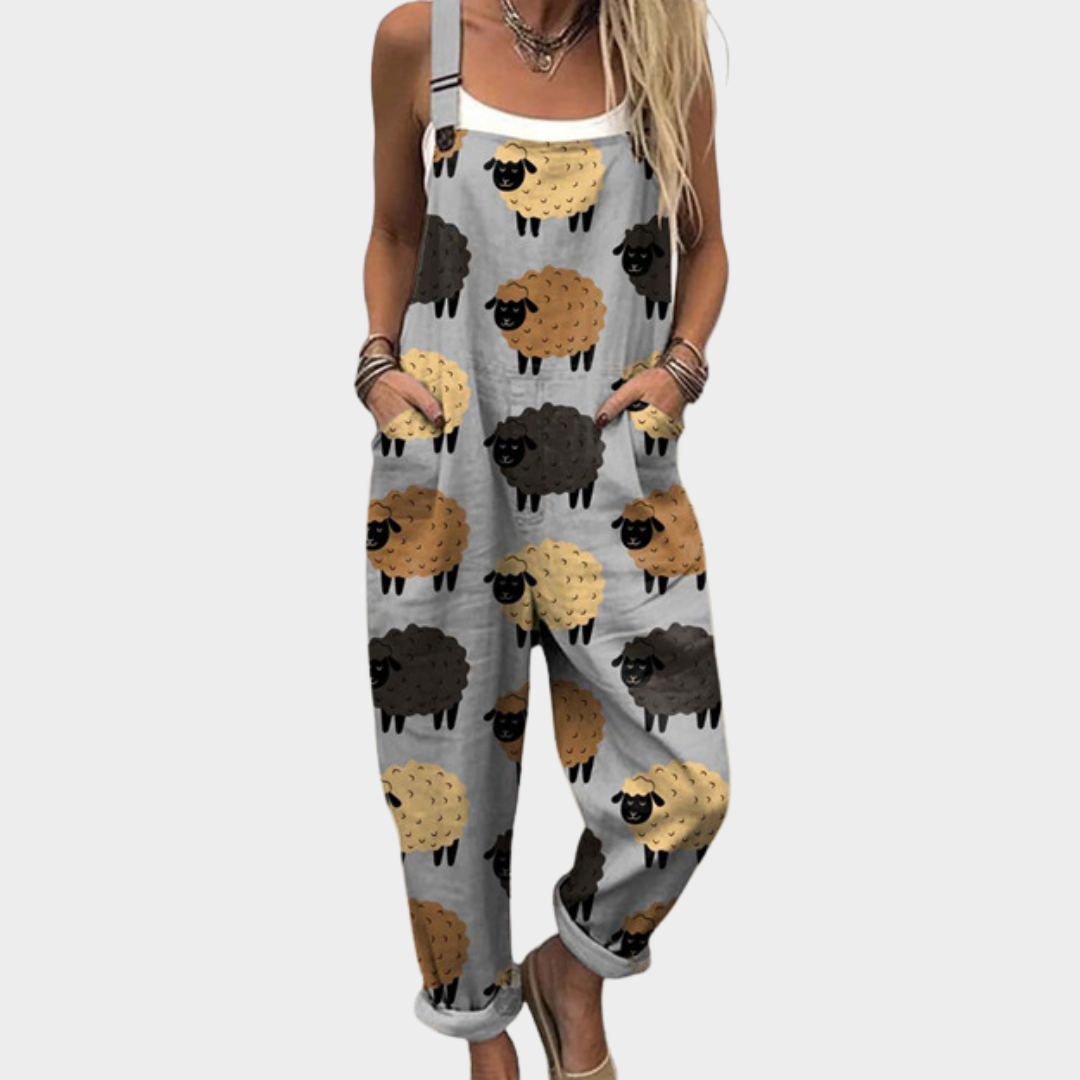 Women's Relaxed Fit Printed Dungarees