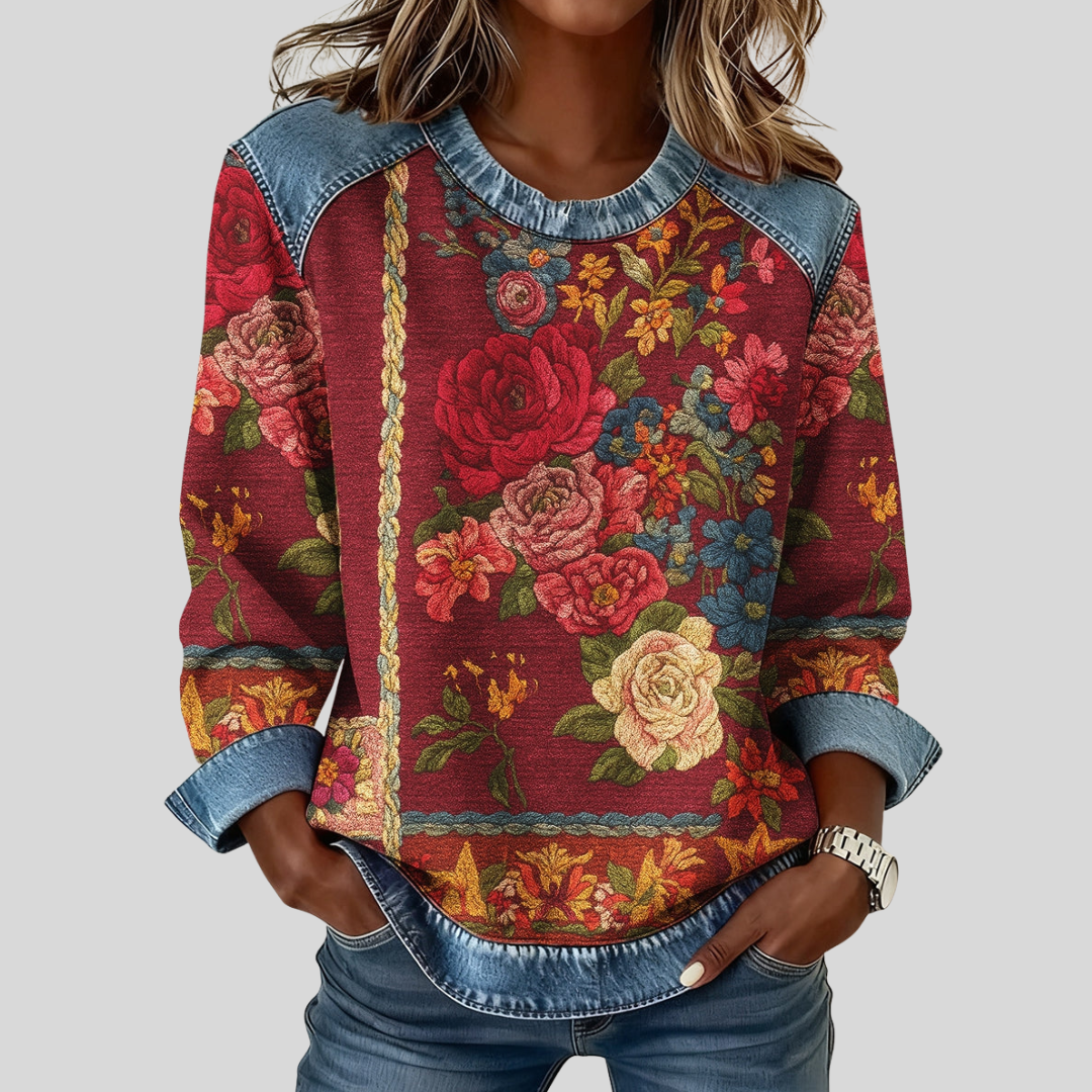 Ruth | Floral Print Sweatshirt - single floral