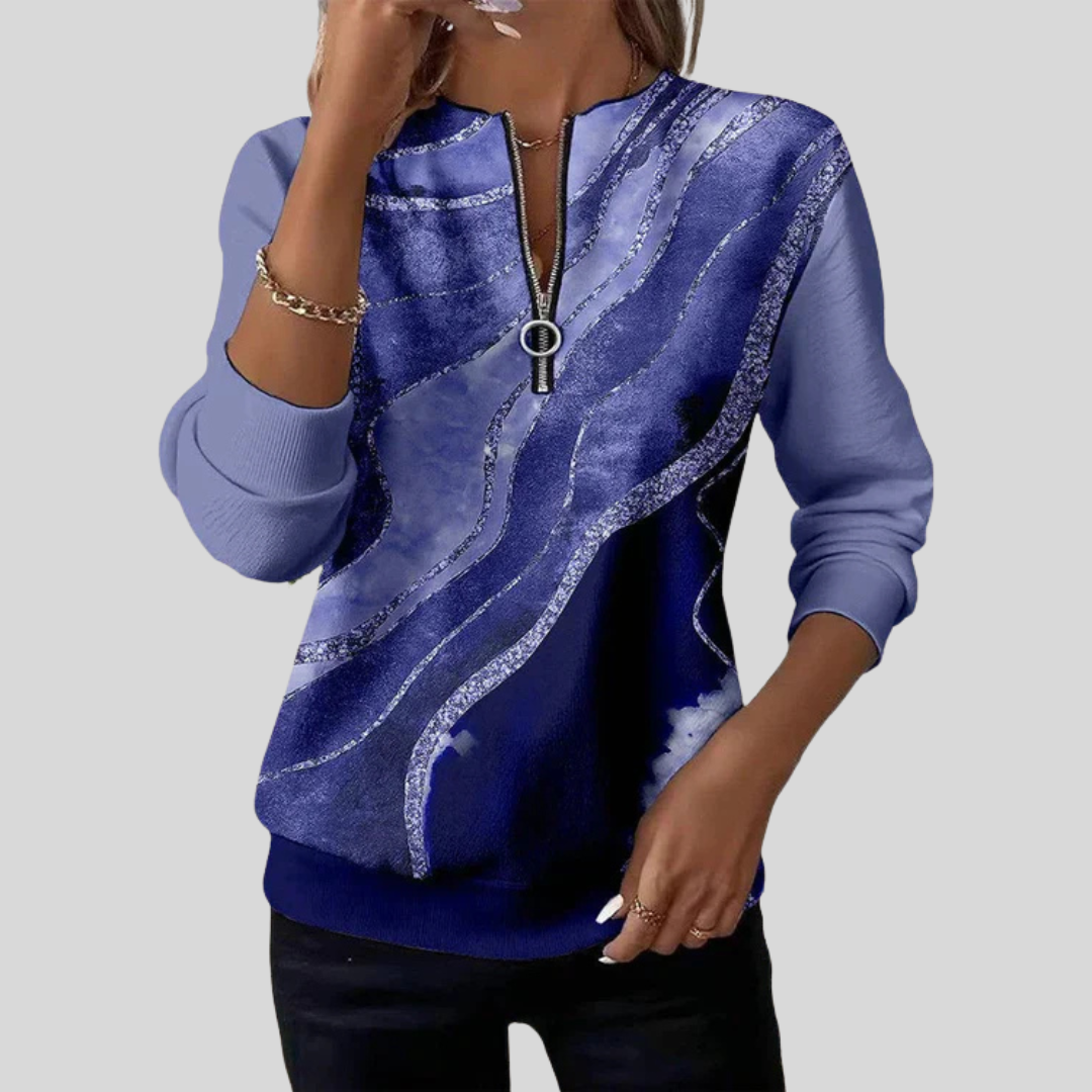Nirvelle Vintage Print Sweatshirt - Sapphire Blue