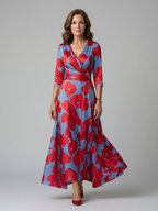 ELVENA™ | Floral Wrap Maxi Dress