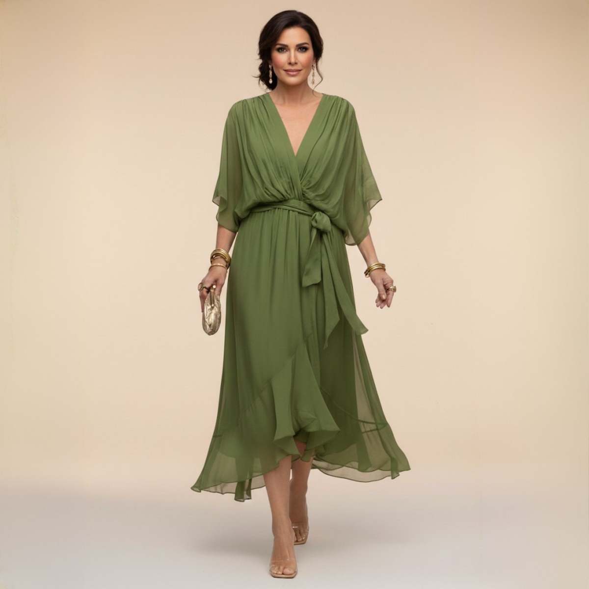 Marta™ | Sandra Chiffon V-Neck Dress
