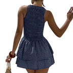 LACINDA™ – Chic Plaid Off-Shoulder Puff Dress