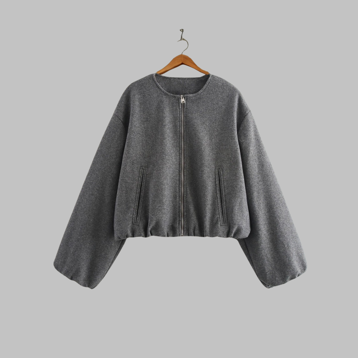 OVALIE™ - Chic Long Sleeve Zipper Crop Top Jacket
