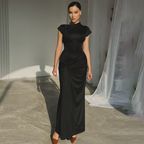 JARA™ - Elegant Ruched Bodycon Wrap Maxi Dress