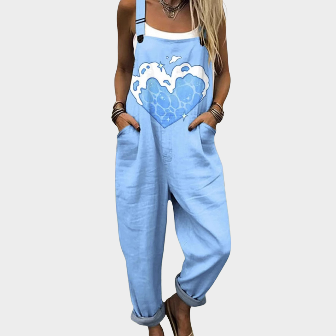 Women's Comfortable Printed Dungarees