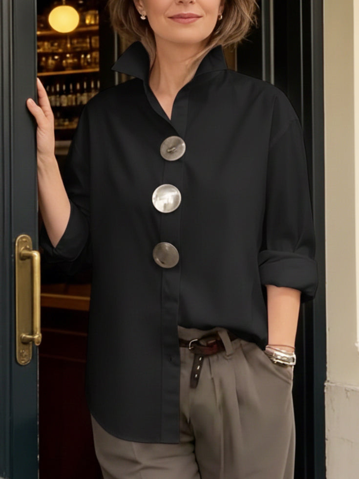 Honor | Statement Button Stand Collar Blouse
