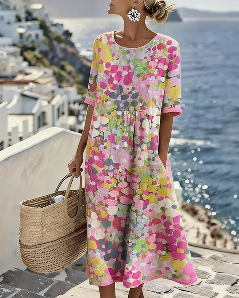 Elena | Loose & Light Floral Midi Dress