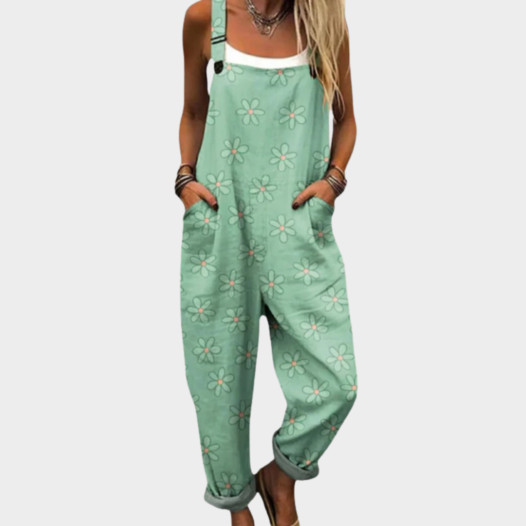 Women's Printed Relaxed Fit Dungarees