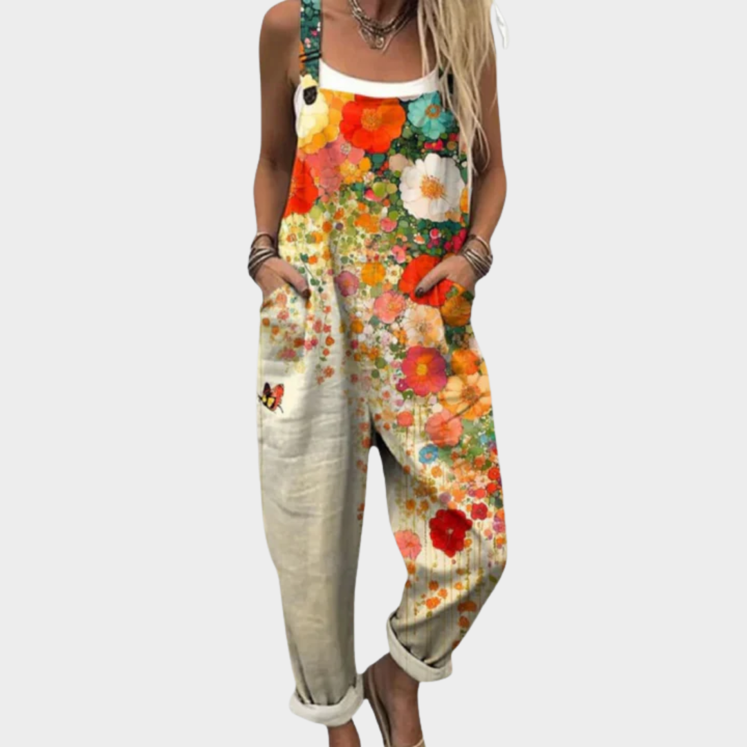 Women's Printed Relaxed Fit Dungarees