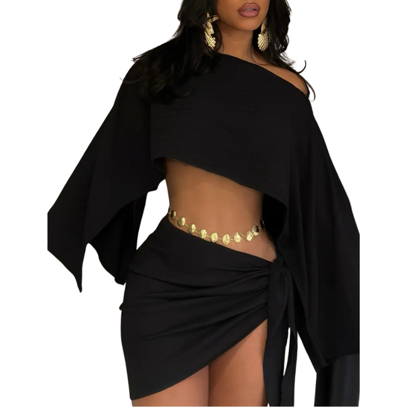 GREATHEL™ – Sophisticated Holiday Top and Fitted Skirt Set