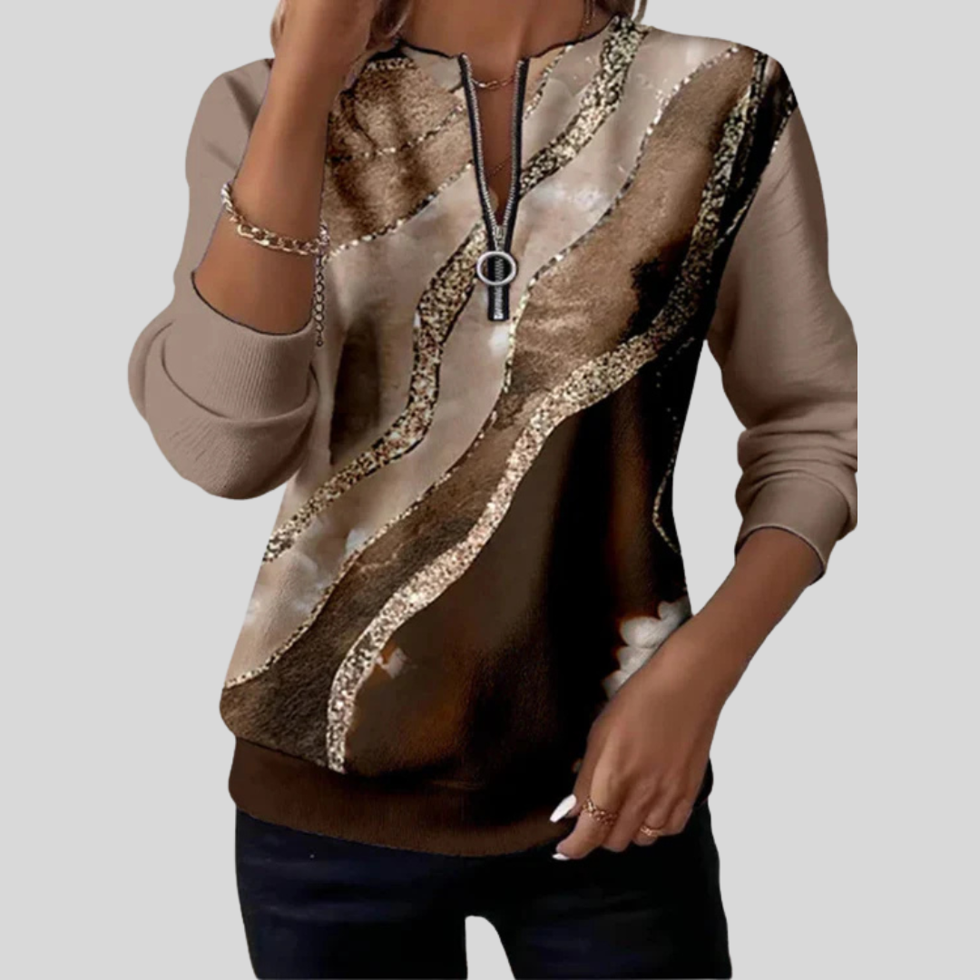 Nirvelle Vintage Print Sweatshirt - Mocha Bronze