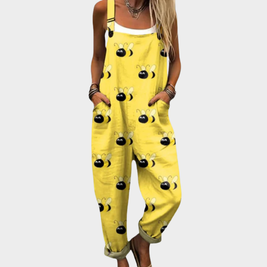 Women's Relaxed Fit Printed Dungarees