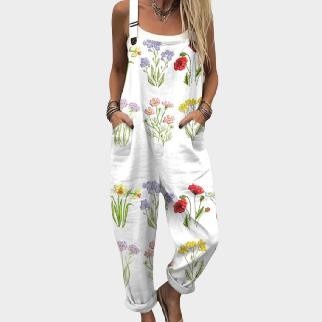 Women's Printed Relaxed Fit Dungarees