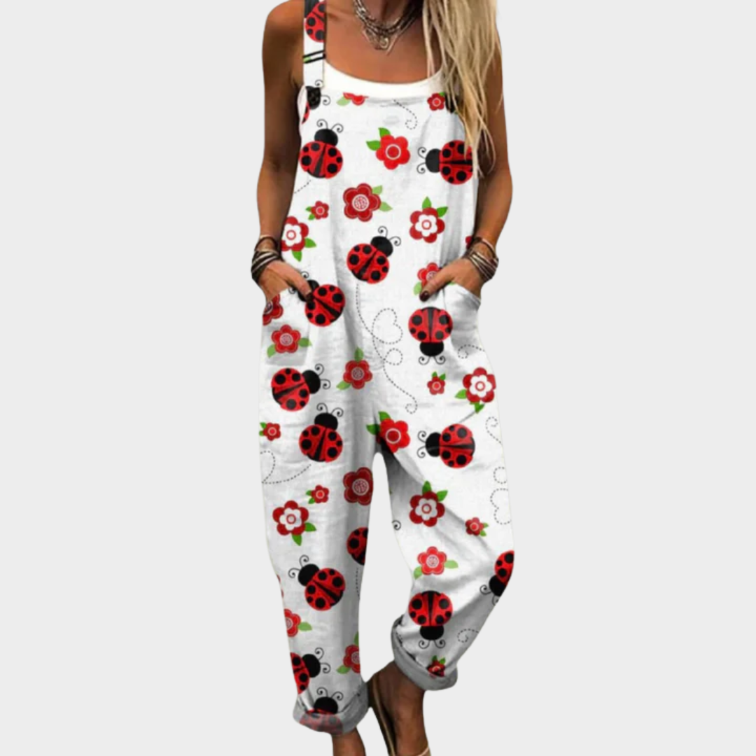 Women's Relaxed Fit Printed Dungarees
