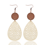 Eliana - Vintage Style Hollow-Out PU Leather Drop Earrings