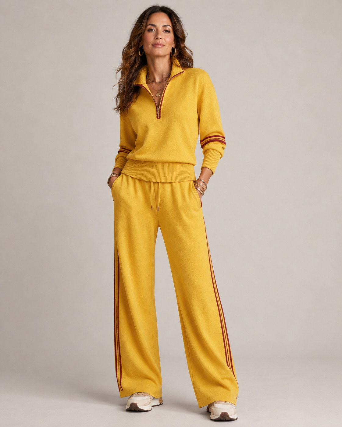 Marnelle | Relaxed Zip Two-Piece Set - Yellow