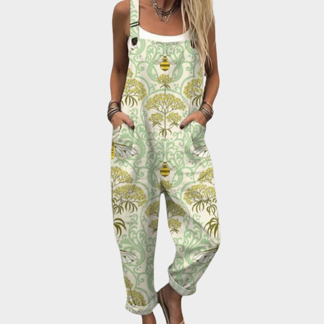 Women's Relaxed Fit Printed Dungarees