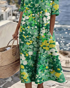 Elena | Loose & Light Floral Midi Dress