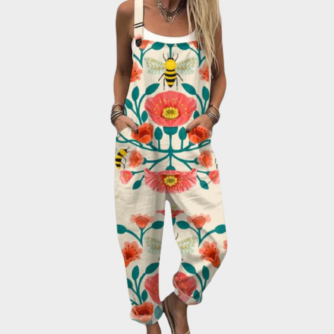 Women's Printed Relaxed Fit Dungarees