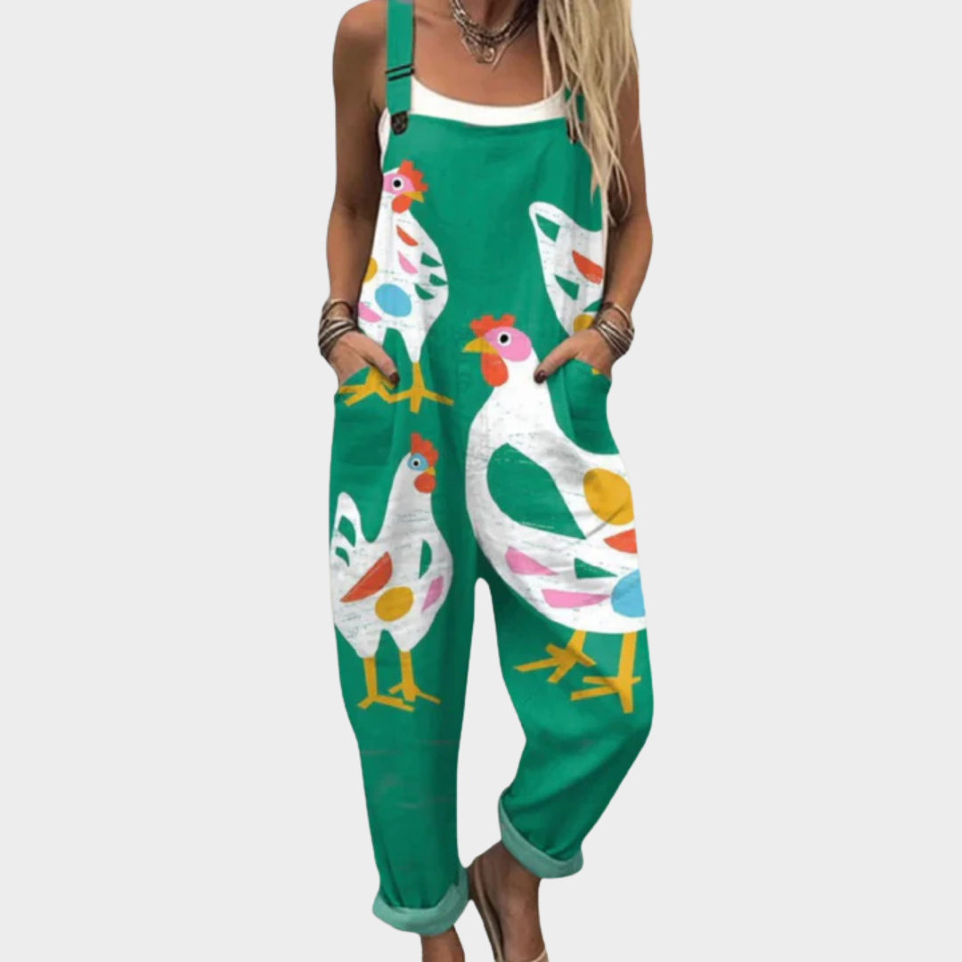 Women's Comfortable Printed Dungarees