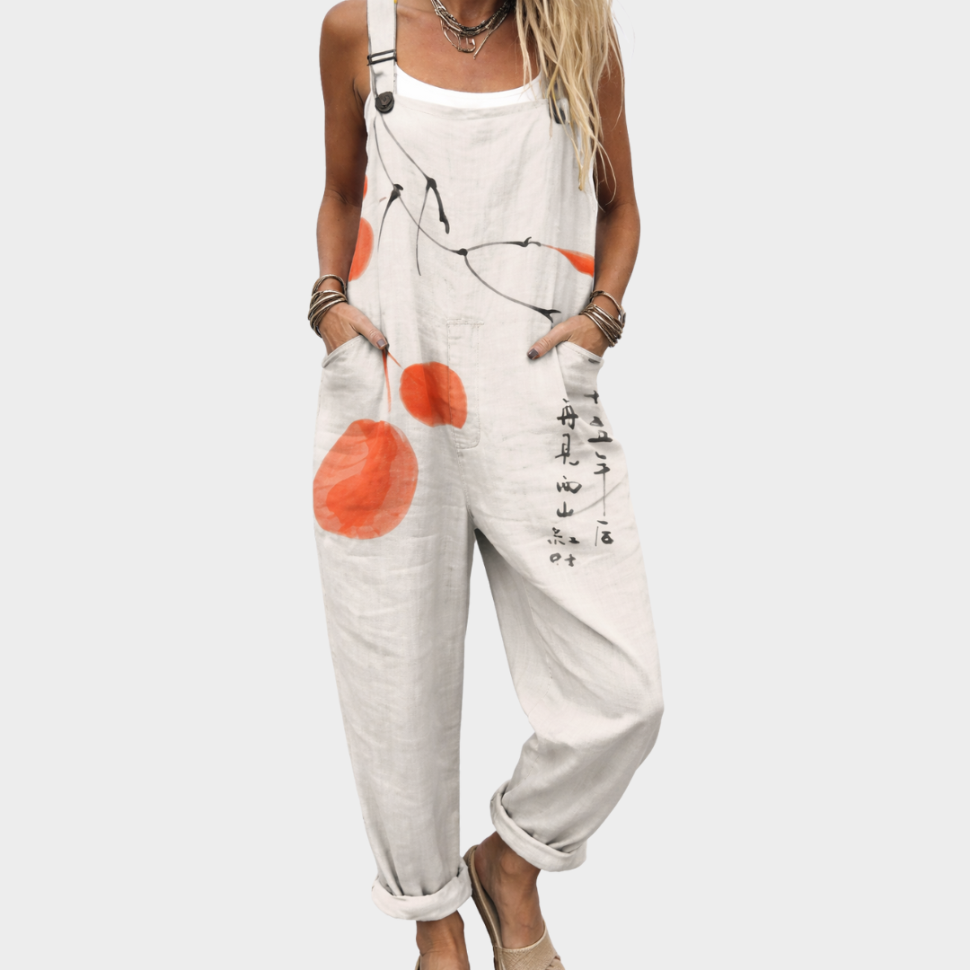 Women's Printed Relaxed Fit Dungarees