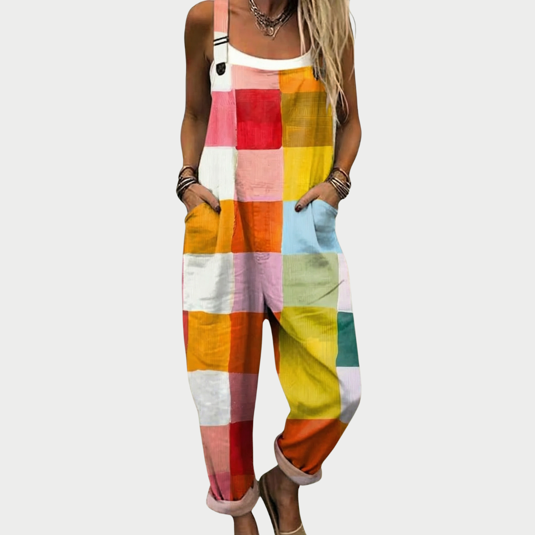 Women's Printed Loose Fit Dungarees