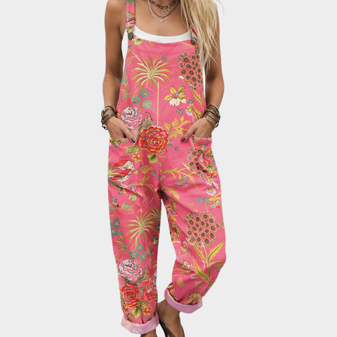 Women's Relaxed Fit Printed Dungarees