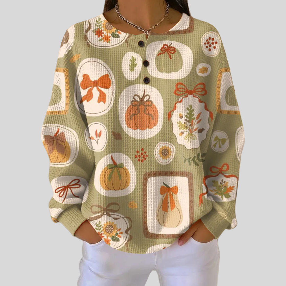 Tawnie Bows And Pumpkins Sweatshirt - Printed
