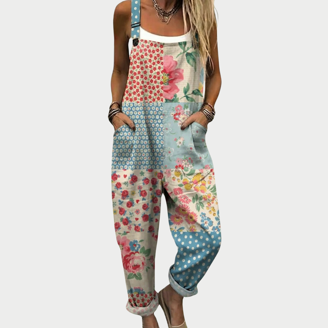 Women's Printed Relaxed Fit Dungarees