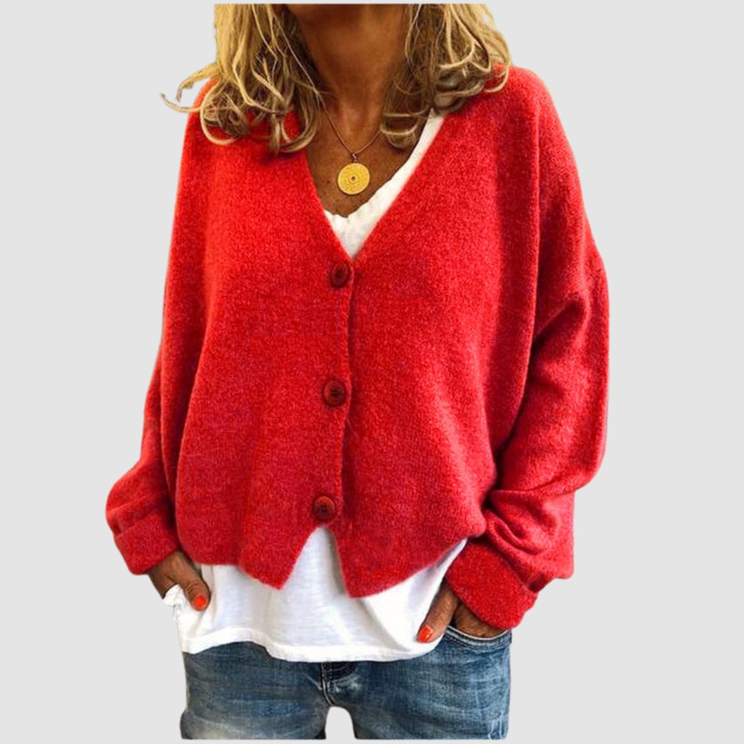 Maxine Knit Cardigan - Red