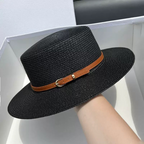 Audrey - Straw Wide Brim Top Hat