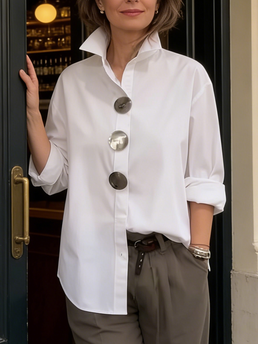 Honor | Statement Button Stand Collar Blouse