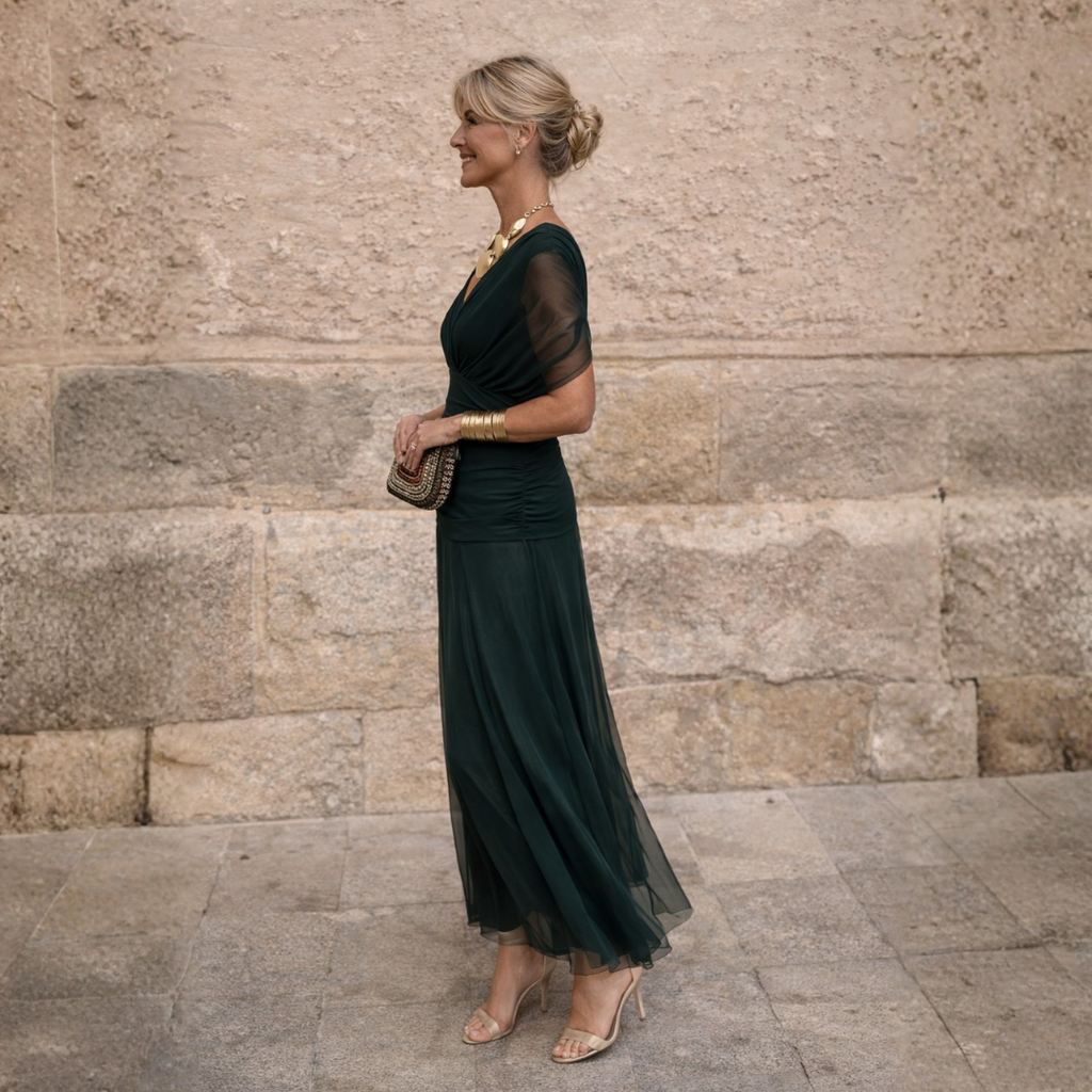Wilhelmina | Off-Shoulder Maxi Dress
