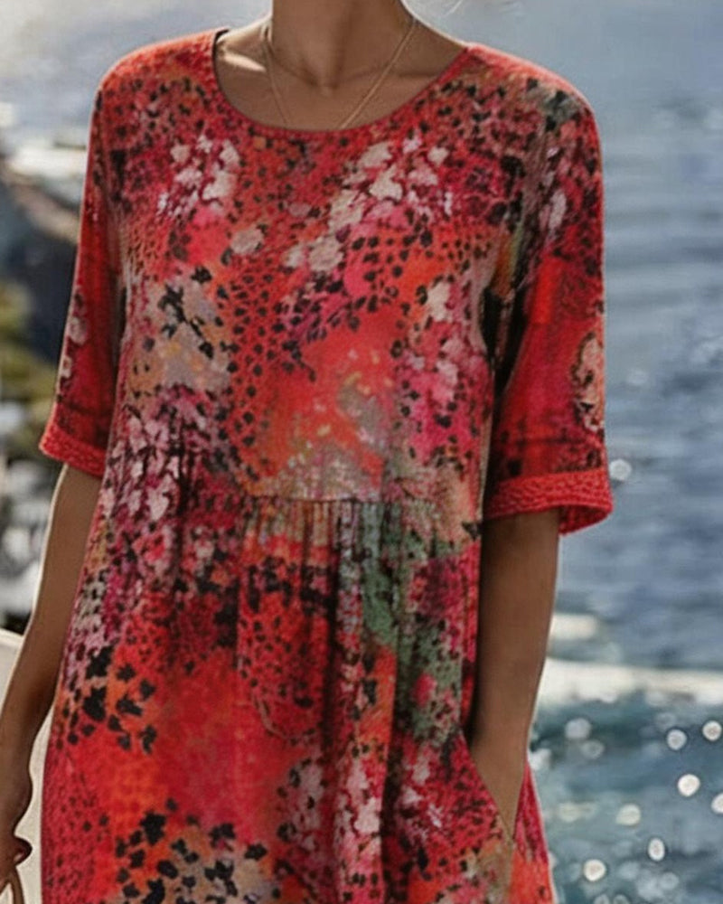 Paula | Loose & Light Floral Midi Dress