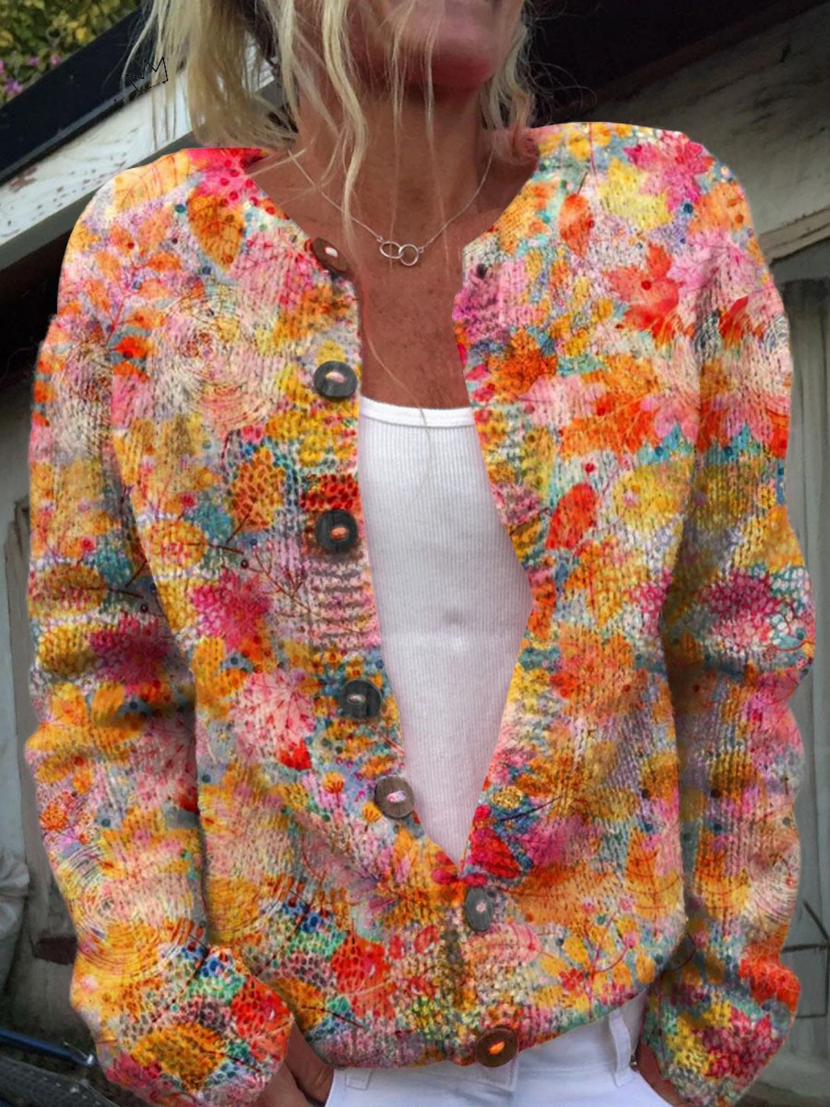 Helena Vintage Knit Cardigan Sweater - Pink