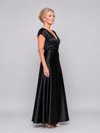 Samouse | Cap Sleeve Wrap Bodice Maxi Dress