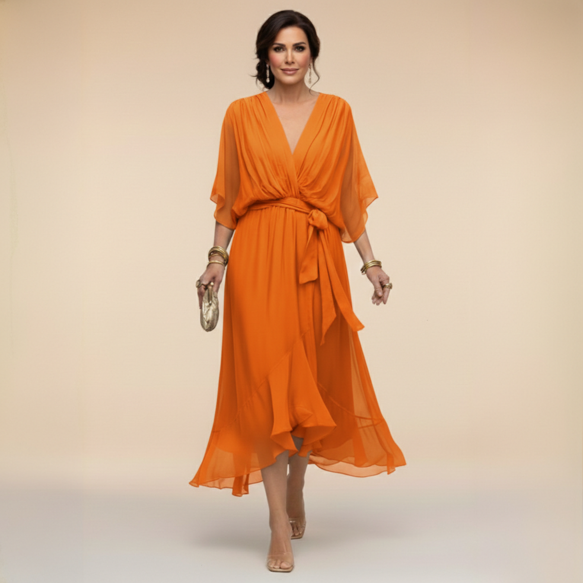 Marta™ | Sandra Chiffon V-Neck Dress