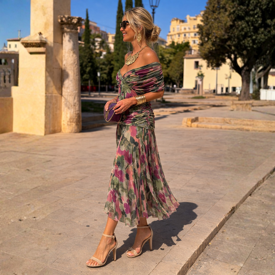 Wilhelmina | Off-Shoulder Maxi Dress