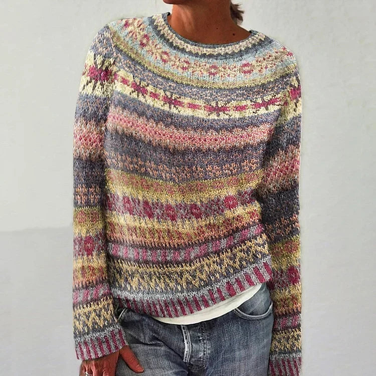 Women's Patterned Knit Pullover Sweater